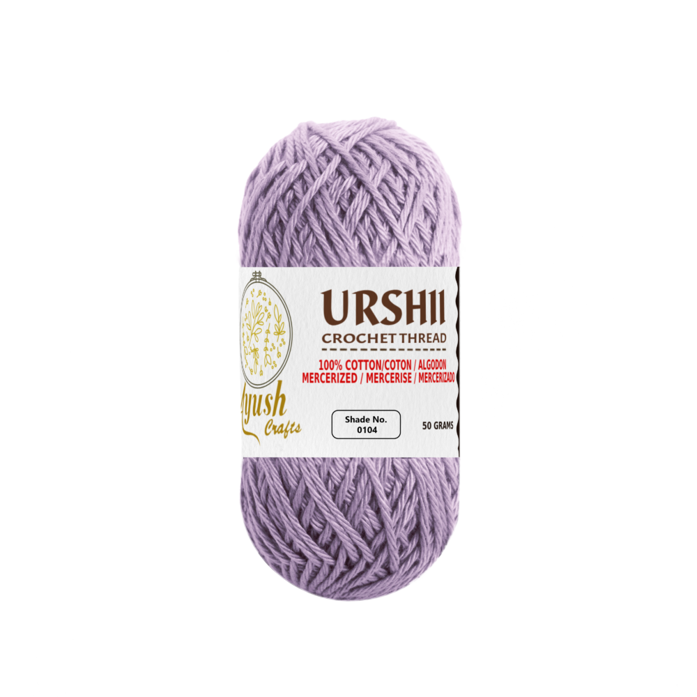 Ayush Crafts URSHII 100% Mercerized Cotton Thread – Soft & Durable 4-Ply Yarn for Hand Knitting, Crochet, Quilting & Embroidery | 50g Craft Ball (0104)