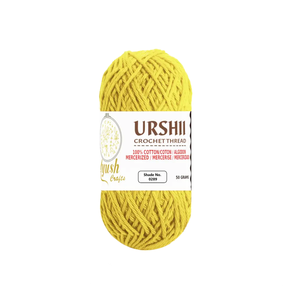 Ayush Crafts URSHII 100% Mercerized Cotton Thread – Soft & Durable 4-Ply Yarn for Hand Knitting, Crochet, Quilting & Embroidery | 50g Craft Ball (0289)