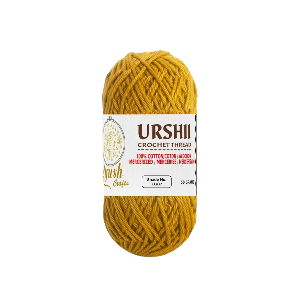 Ayush Crafts URSHII 100% Mercerized Cotton Thread – Soft & Durable 4-Ply Yarn for Hand Knitting, Crochet, Quilting & Embroidery | 50g Craft Ball (0307)