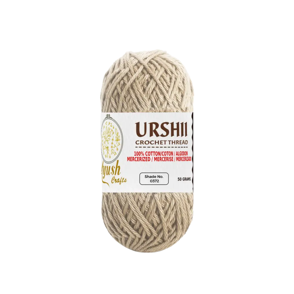 Ayush Crafts URSHII 100% Mercerized Cotton Thread – Soft & Durable 4-Ply Yarn for Hand Knitting, Crochet, Quilting & Embroidery | 50g Craft Ball (0372)