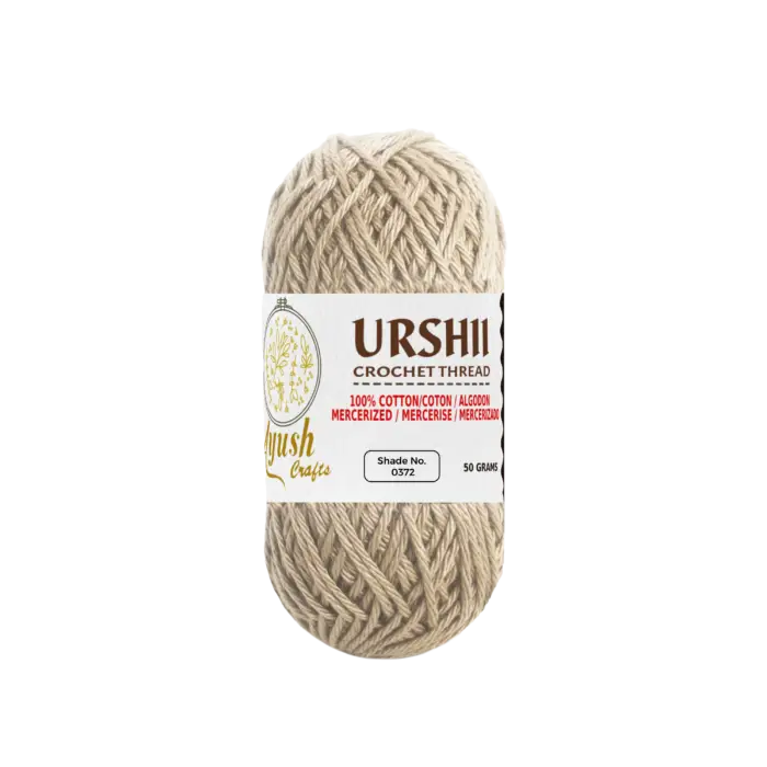 Ayush Crafts URSHII 100% Mercerized Cotton Thread – Soft & Durable 4-Ply Yarn for Hand Knitting, Crochet, Quilting & Embroidery | 50g Craft Ball (0372)