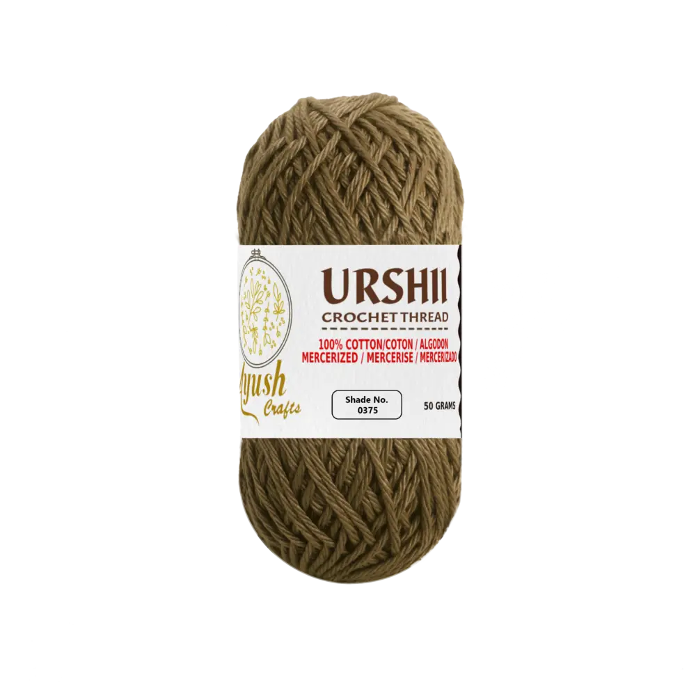 Ayush Crafts URSHII 100% Mercerized Cotton Thread – Soft & Durable 4-Ply Yarn for Hand Knitting, Crochet, Quilting & Embroidery | 50g Craft Ball (0375)