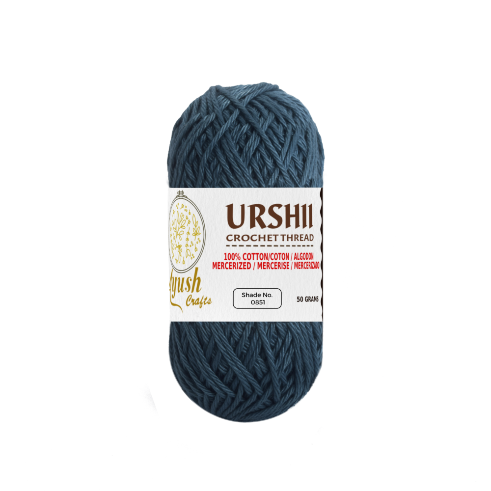 Ayush Crafts URSHII 100% Mercerized Cotton Thread – Soft & Durable 4-Ply Yarn for Hand Knitting, Crochet, Quilting & Embroidery | 50g Craft Ball (0851)