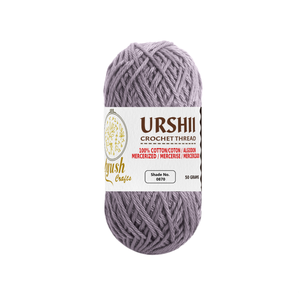 Ayush Crafts URSHII 100% Mercerized Cotton Thread – Soft & Durable 4-Ply Yarn for Hand Knitting, Crochet, Quilting & Embroidery | 50g Craft Ball (0870)