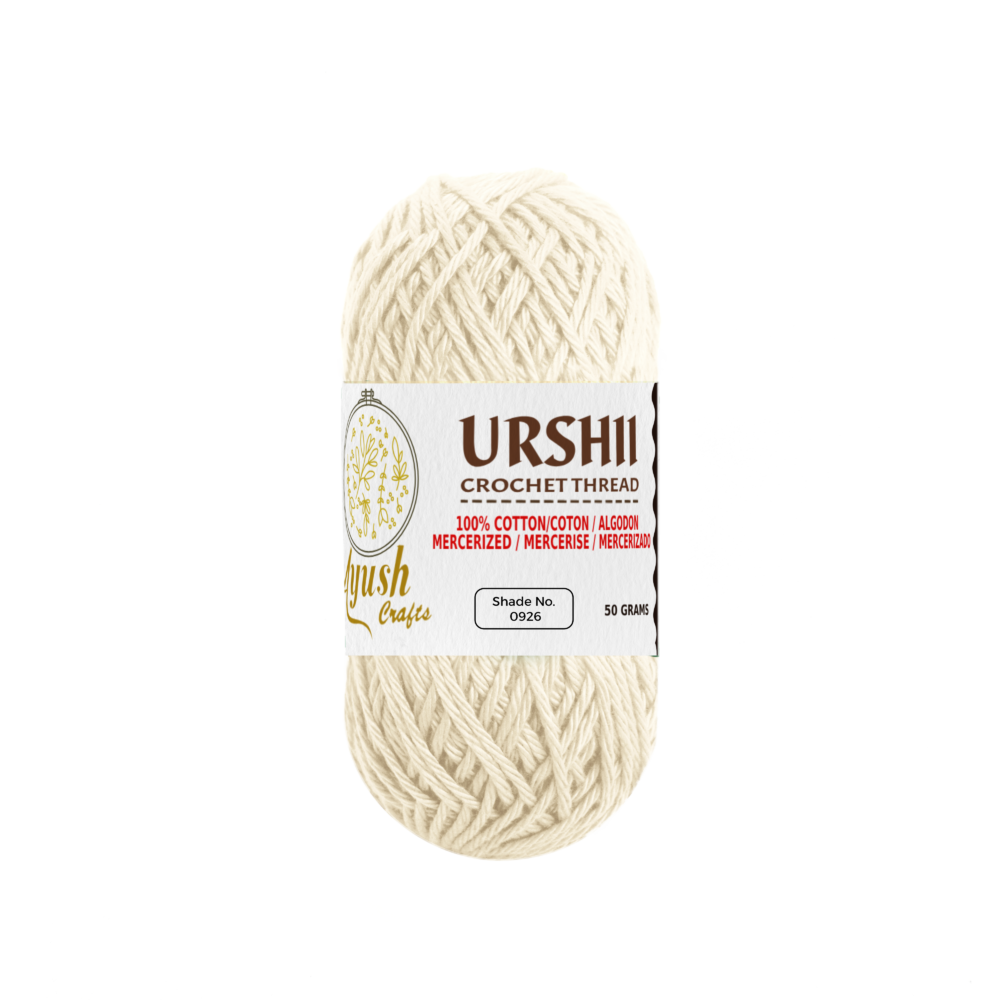 Ayush Crafts URSHII 100% Mercerized Cotton Thread – Soft & Durable 4-Ply Yarn for Hand Knitting, Crochet, Quilting & Embroidery | 50g Craft Ball (0926)