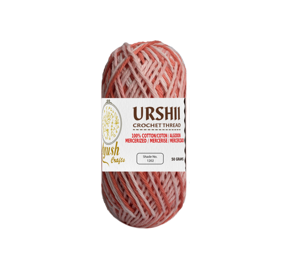 Ayush Crafts URSHII 100% Mercerized Cotton Thread – Soft & Durable 4-Ply Yarn for Hand Knitting, Crochet, Quilting & Embroidery | 50g Craft Ball (1202)