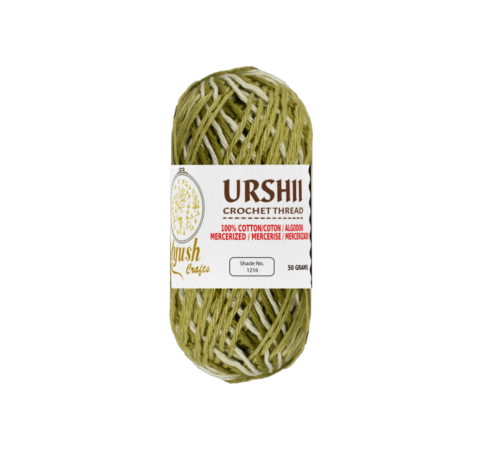 Ayush Crafts URSHII 100% Mercerized Cotton Thread – Soft & Durable 4-Ply Yarn for Hand Knitting, Crochet, Quilting & Embroidery | 50g Craft Ball (1216)