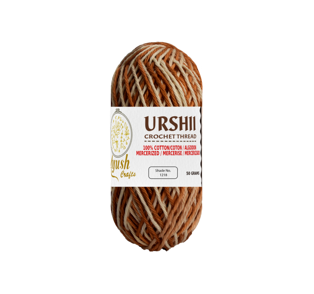 Ayush Crafts URSHII 100% Mercerized Cotton Thread – Soft & Durable 4-Ply Yarn for Hand Knitting, Crochet, Quilting & Embroidery | 50g Craft Ball (1218)