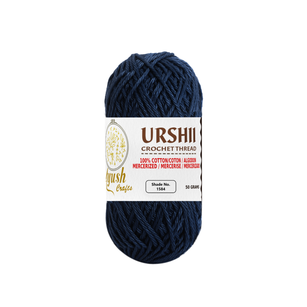 Ayush Crafts URSHII 100% Mercerized Cotton Thread – Soft & Durable 4-Ply Yarn for Hand Knitting, Crochet, Quilting & Embroidery | 50g Craft Ball (1584)