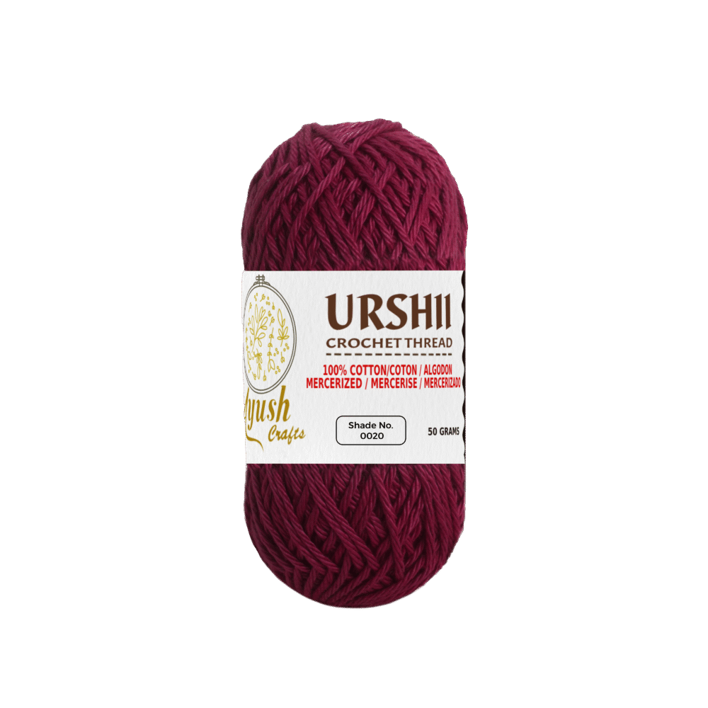 Ayush Crafts URSHII 100% Mercerized Cotton Thread – Soft & Durable 4-Ply Yarn for Hand Knitting, Crochet, Quilting & Embroidery | 50g Craft Ball (0020)