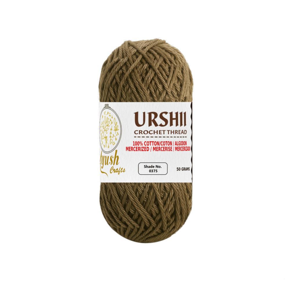 Ayush Crafts URSHII 100% Mercerized Cotton Thread – Soft & Durable 4-Ply Yarn for Hand Knitting, Crochet, Quilting & Embroidery | 50g Craft Ball (0375)
